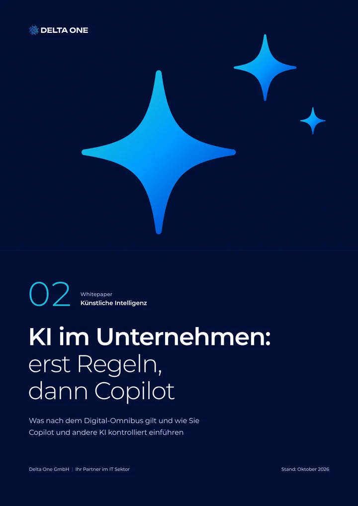 Cover des Whitepapers KI im Unternehmen: erst Regeln, dann Copilot